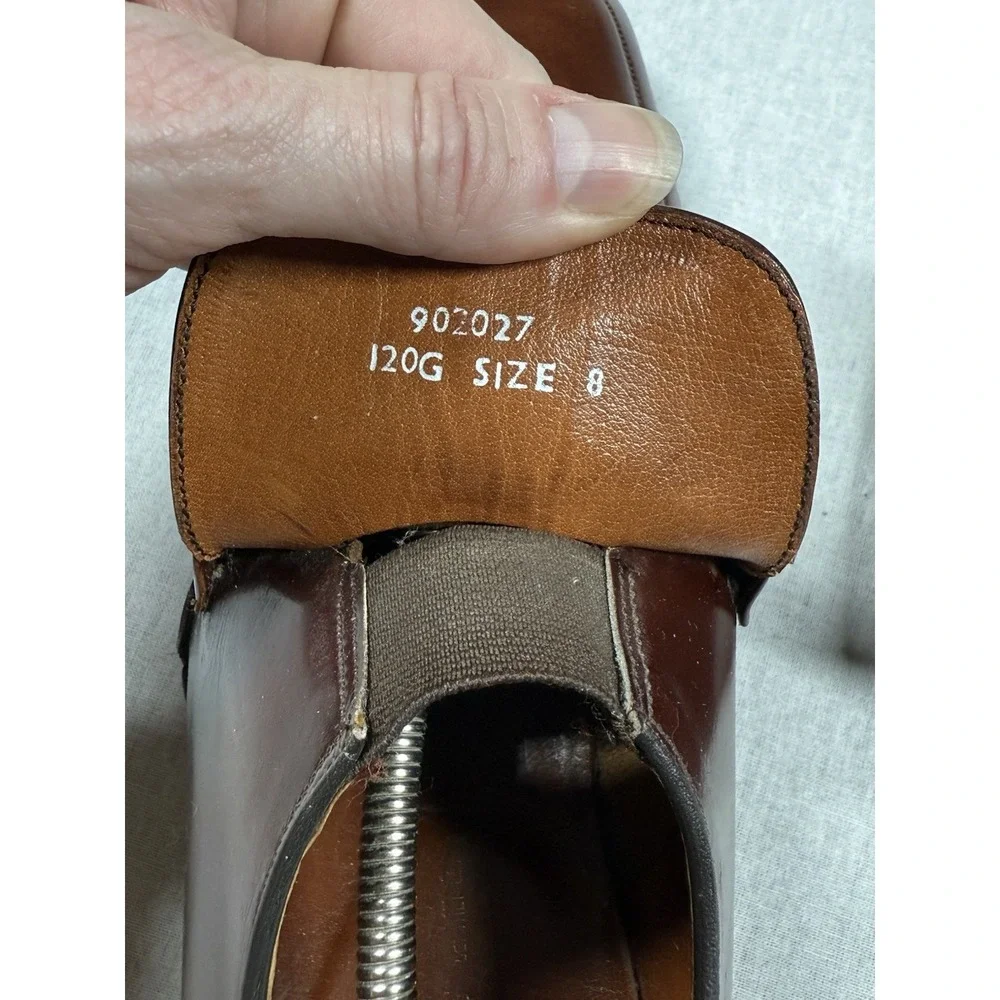 Barker England Penny Loafers Sz‎ 9/8UK Burgundy Leather Vintage Dress Shoes
